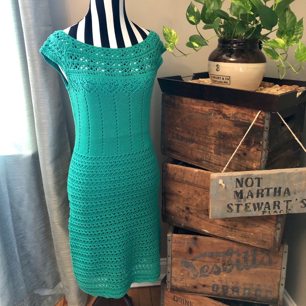MODA Victoria’s Secret Jade Green Macrame Crochet